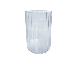 VASO DECORATIVO CANELADO - TRANSPARENTE TASIL