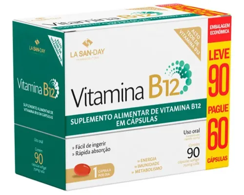 VITAMINA B12 LEVE 90 PAGUE 60 90CAPS