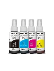 Kit Refil Epson T664 Preto/Ciano/Margenta/Amarelo