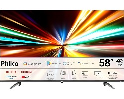 Smart TV 58" Philco P58KGA 4K LED com Google TV, HDR10 e Dolby Áudio – Preta