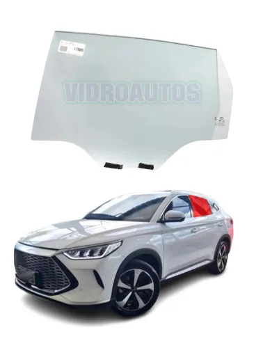 Vidro de porta traseiro esquerdo byd song plus 2023 a 2025