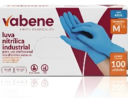 Luva Nitrílica Azul P - Vabene