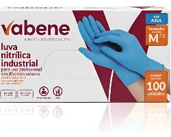 Luva Nitrílica Azul M - Vabene