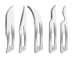 Lâmina de Bisturi de Aço Carbono Estéril 11 C/ 100 Un - Solidor