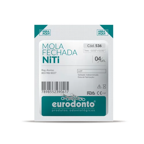Mola Fechada NiTi (0,010x0,030) - Eurodonto
