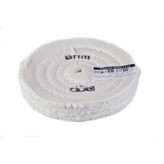 Escova de Brim Branco 4" 12mm - Nova OGP